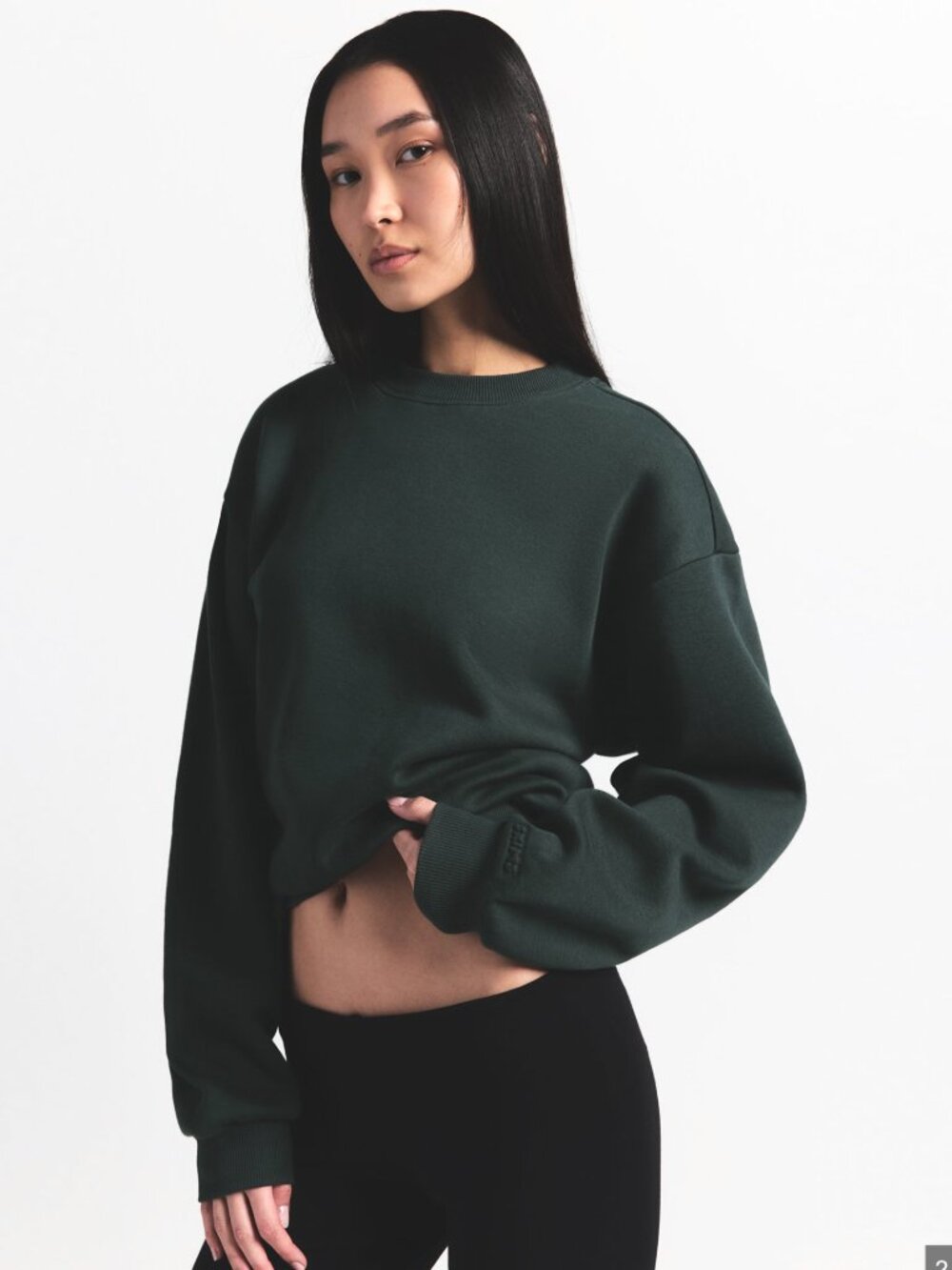 NWT SKIMS Cotton Fleece Classic Crew Sweatshirt